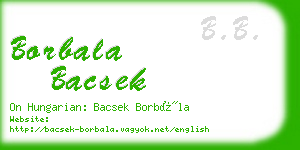 borbala bacsek business card